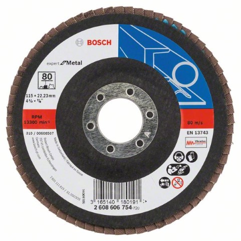 BOSCH FLAP DISCS BLUE METAL BOMB SHAPED115 MM GRIT 80 